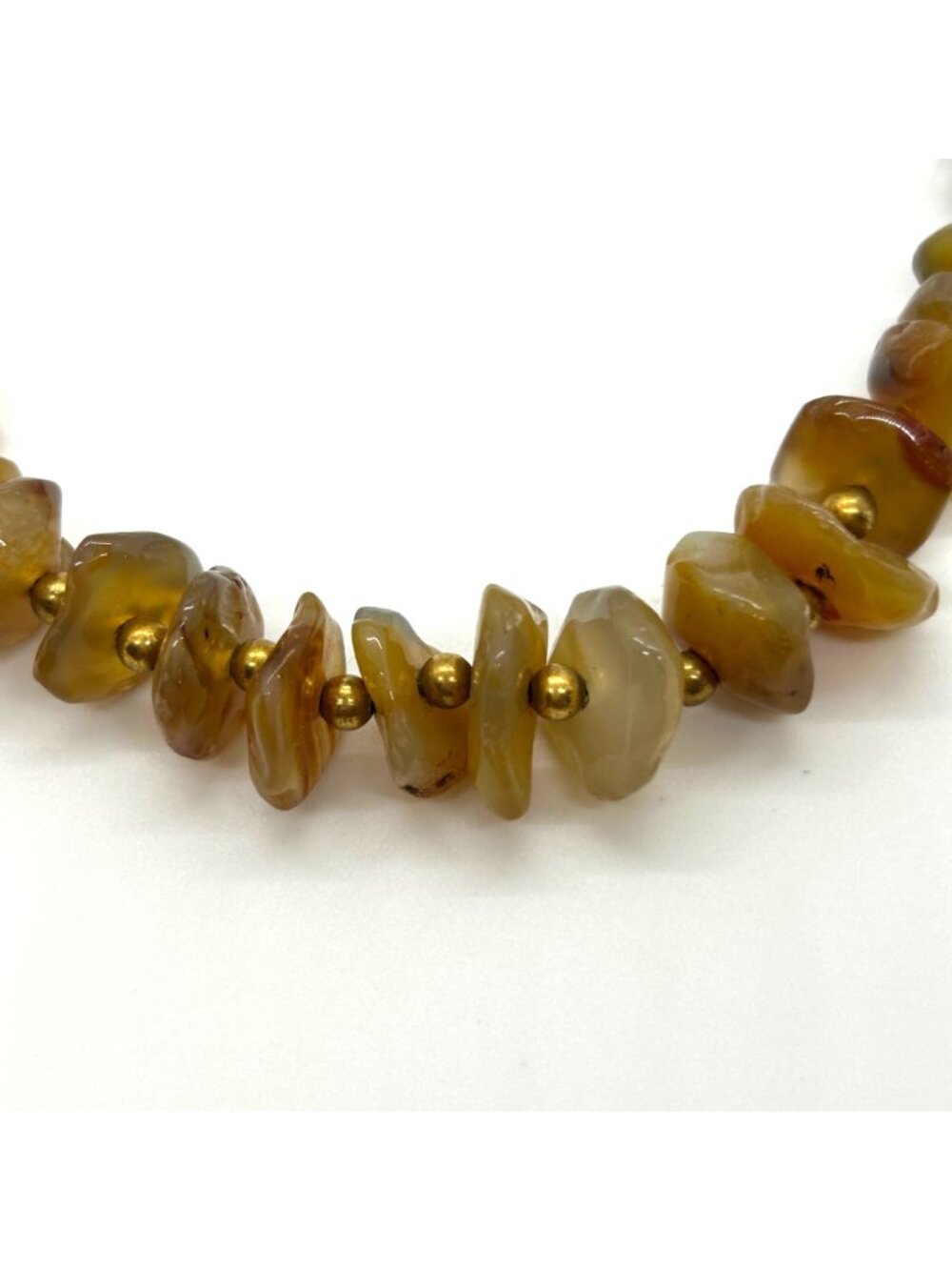 Vintage Amber Nugget Necklace Graduated Honey Chips Gemstone Boho Statement - Picture 3 of 16